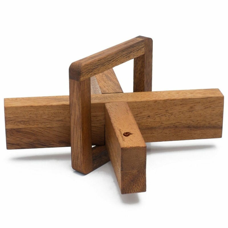 SiamMandalay X Cross Disentanglement Puzzle Wooden Brain Teasers for Adults Logic Games Gift Puzzle and Mind Teasers The Cross Out Tricky Games Wood IQ Puzzles Trick Lock - Image 1