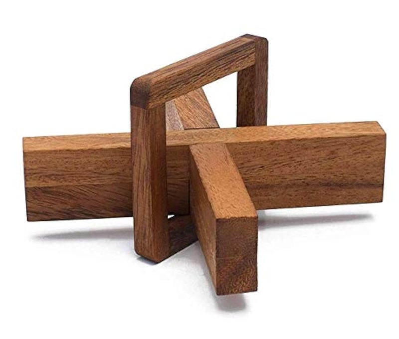 SiamMandalay X Cross Disentanglement Puzzle Wooden Brain Teasers for Adults Logic Games Gift Puzzle and Mind Teasers The Cross Out Tricky Games Wood IQ Puzzles Trick Lock - Image 4