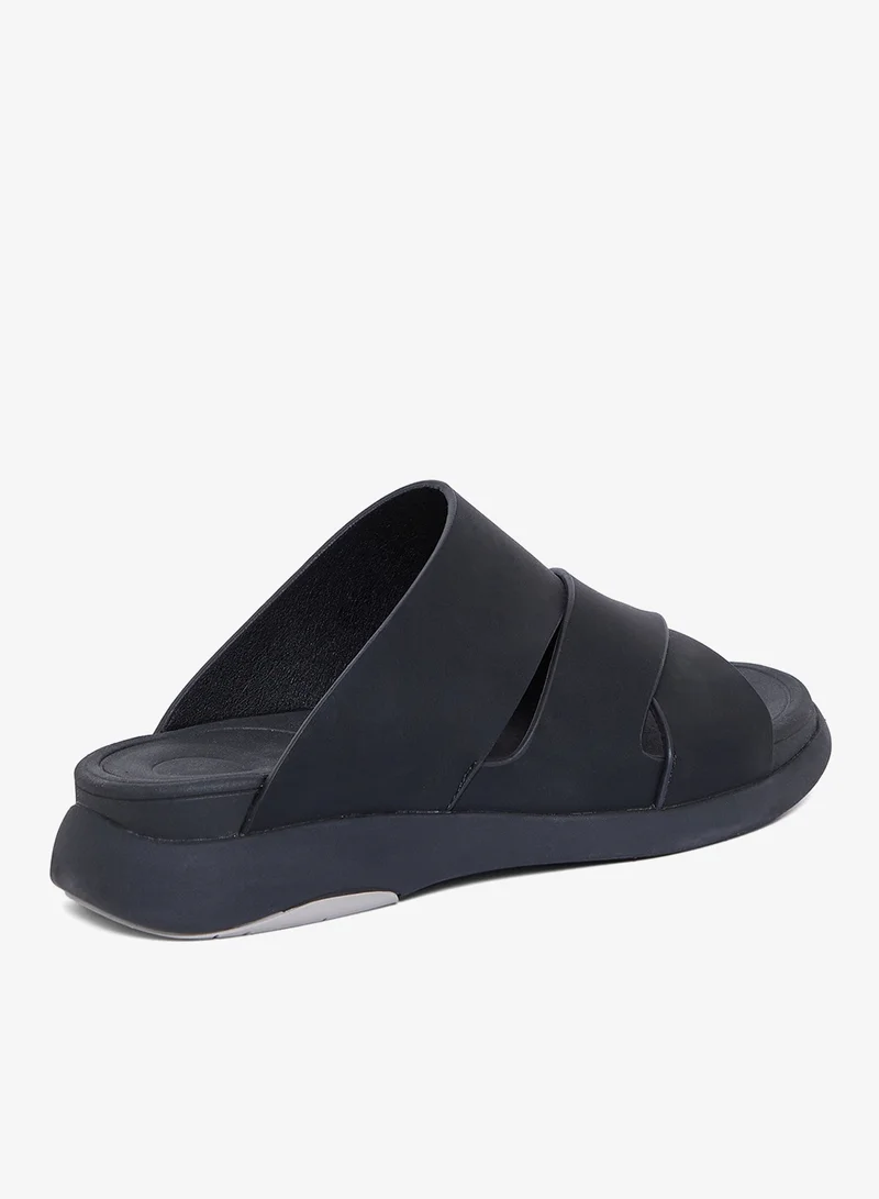Geoomnii Black Comfort Arabic Sandals for Men – Classic Slip-On Open Toe Sandals with Cushioned Footbed for Daily Wear for Men | Best Price UAE