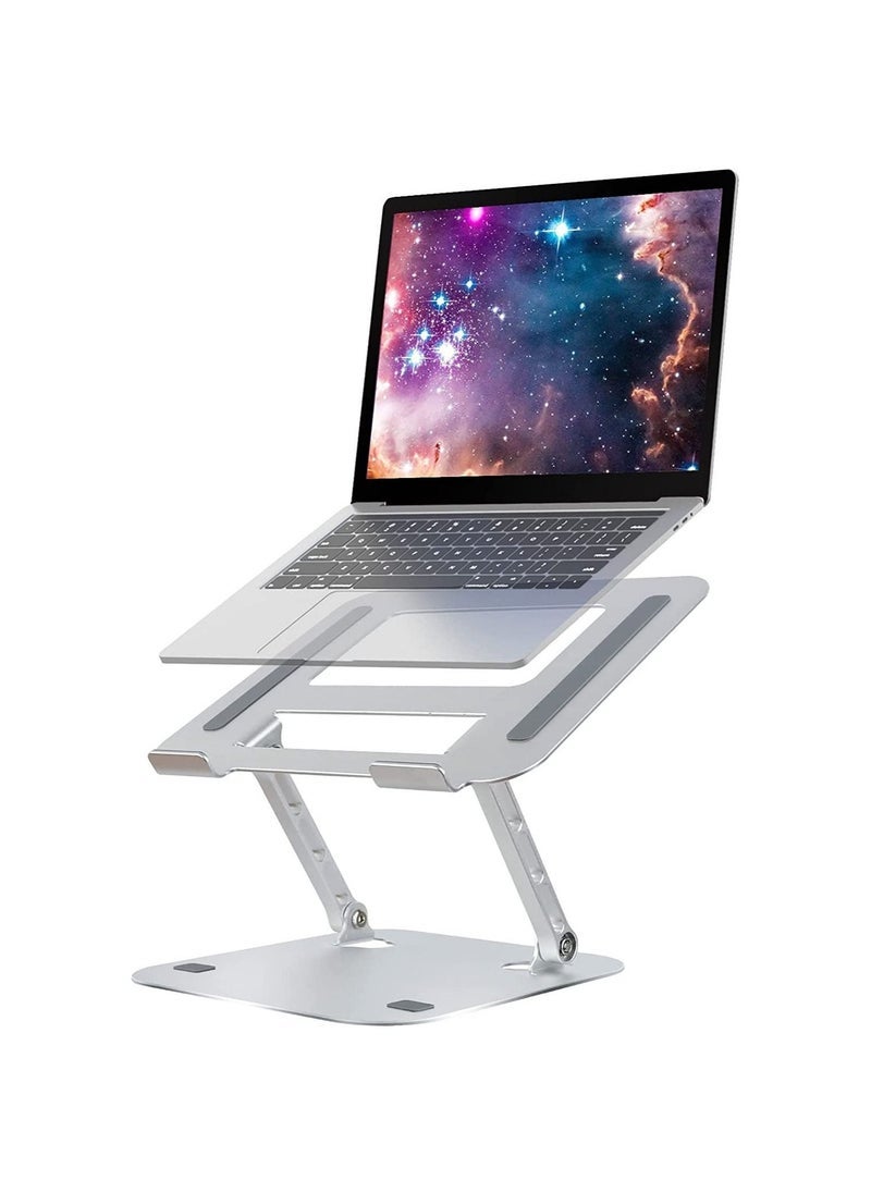 YJS Multi-Angle Adjustable Laptop Stand for Desk – Ergonomic Aluminum Laptop Riser with Ventilated Heat Dissipation, Foldable & Portable Design – Universal Laptop Holder for MacBook, Dell, HP, Lenovo & All 10-17 Inch Laptops – Sleek & Stable Desktop Support - Image 1