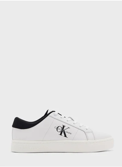 Calvin Klein Jeans CLASSIC CUPSOLE LOW LACE-UP LEATHER TRAINERS