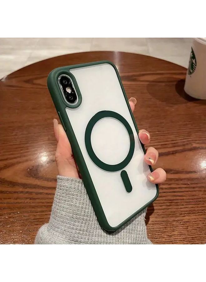 Green Magnetic Acrylic Full Body Protective Clear Case For IPhone 7 Plus 8 Plus Anti Yellowing Scratch Resistant - Image 2