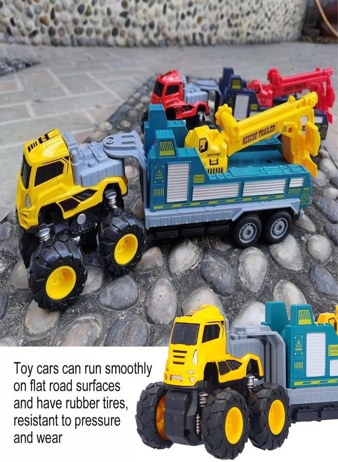 IndusBay® Inertia Friction Powered 1:43 Scale Metal Tow Truck DieCast Car 8 Wheels 10 Inches Long Construction Toy, Green - Image 3