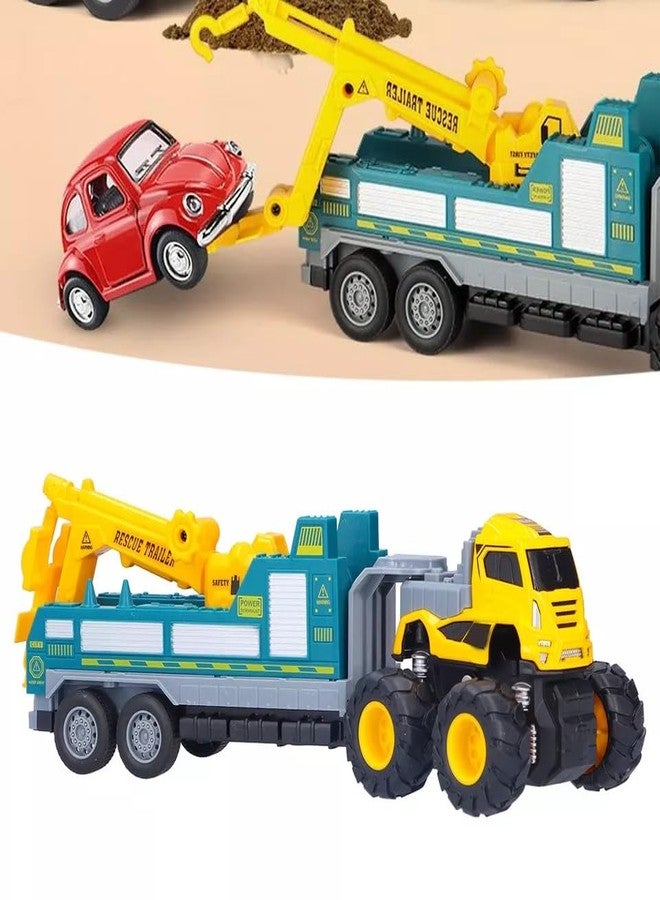 IndusBay® Inertia Friction Powered 1:43 Scale Metal Tow Truck DieCast Car 8 Wheels 10 Inches Long Construction Toy, Green - Image 5