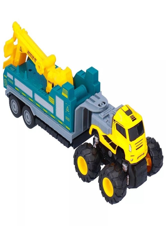 IndusBay® Inertia Friction Powered 1:43 Scale Metal Tow Truck DieCast Car 8 Wheels 10 Inches Long Construction Toy, Green - Image 4
