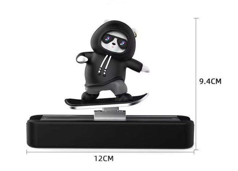 YOURKARTS.COM Car Skateboard Sliding Teddy Decoration (Black) – Cute Dashboard Figurine Showpiece for Car, Office, and Home Table Display car Accessories 2025 - Image 3