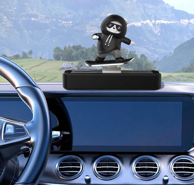 YOURKARTS.COM Car Skateboard Sliding Teddy Decoration (Black) – Cute Dashboard Figurine Showpiece for Car, Office, and Home Table Display car Accessories 2025 - Image 4