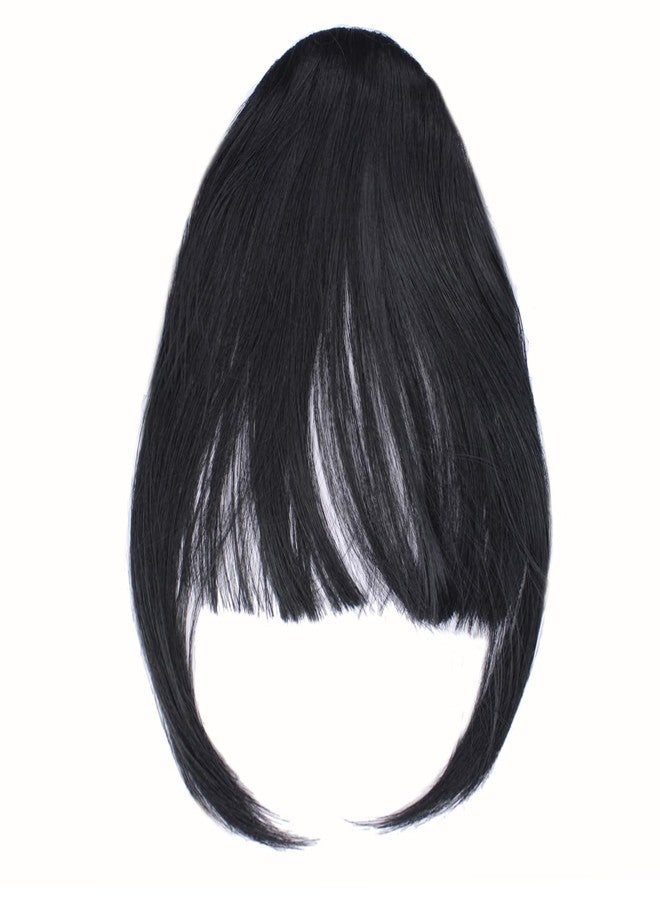 KAVIN Front Cover Hair Volumizer Synthetic Clip in Bangs Hairpiece For Women and Girls- Black - Image 1