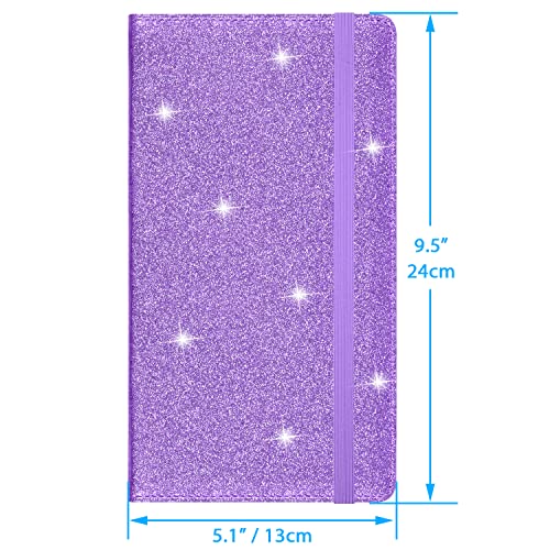 Wisdompro Car Registration and Insurance Holder Premium Glitter PU Leather Vehicle Glove Box Organizers Wallet for Document, License, Card and Other Essentials - Bling Purple - Image 5