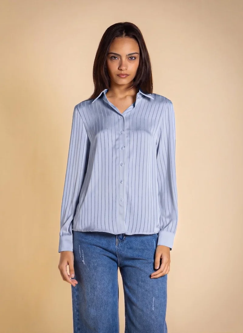 شايبس TEXTURED STRIPE SATIN SHIRT