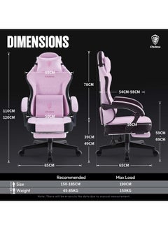 Chulovs Chulovs Gaming Chair, featuring a Spring-Loaded Fabric Seat, Ergonomic High-Back Design with Foot Rest for Adults, and Lumbar Support, Pivots for Optimal Comfort in Office & Gaming Settings  - Image 2