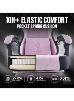 Chulovs Chulovs Gaming Chair, featuring a Spring-Loaded Fabric Seat, Ergonomic High-Back Design with Foot Rest for Adults, and Lumbar Support, Pivots for Optimal Comfort in Office & Gaming Settings  - Image 4