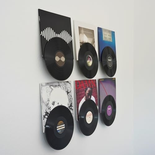 Modern JP Adhesive Vinyl Wall Mount 16Pack Dual Display Album and Disc Strong Hold Record Holder Wall RecordSafe Easy Installation Album Wall Mount for 1LP and 2LP Clear - Image 3