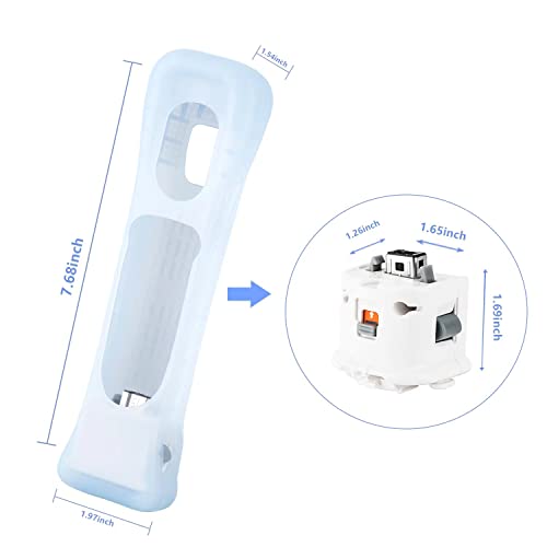 N.C NC 2 Pack Wii Motion Plus Adapter with 2 Silicon Case, for Wii Remote Controller, Motion Plus Adaptor Accelerator,wii Motion Plus Attachment (White) - Image 3