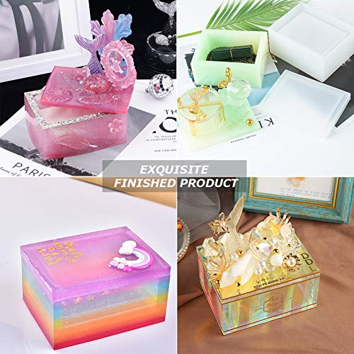 Wehous Silicone Tissue Box Resin Mold with Lid Epoxy Resin Casting Mould Tissue Box Cover Napkin Holder DIY Jewelry Trinket Storage Gift Box Craft Supplies Making Home Decoration Gift - Image 5