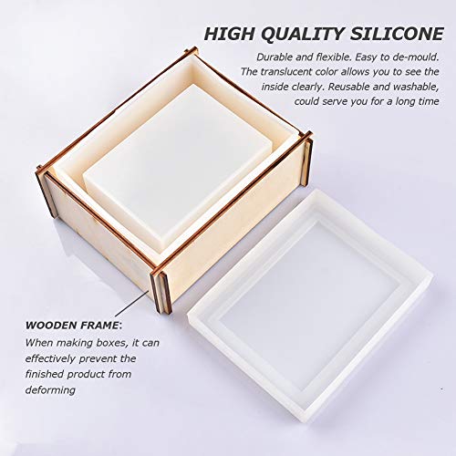 Wehous Silicone Tissue Box Resin Mold with Lid Epoxy Resin Casting Mould Tissue Box Cover Napkin Holder DIY Jewelry Trinket Storage Gift Box Craft Supplies Making Home Decoration Gift - Image 4
