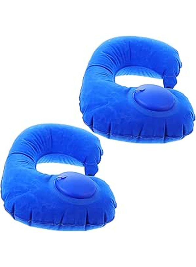 2pcs Inflatable Airplane Neck Pillow U Shape Travel Pillow For Comfortable Support - Image 1