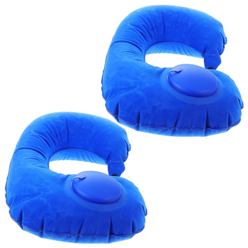 2pcs Inflatable Airplane Neck Pillow U Shape Travel Pillow For Comfortable Support - Image 2