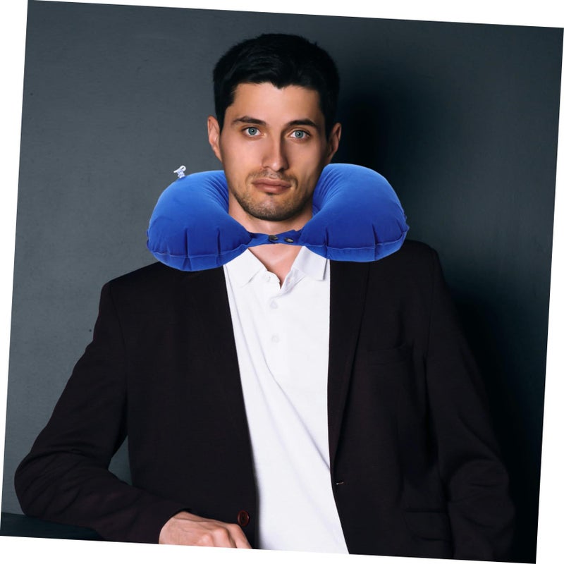 2pcs Inflatable Airplane Neck Pillow U Shape Travel Pillow For Comfortable Support - Image 5