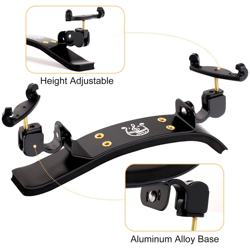 SUEWIO Violin Shoulder Rest for 4/4 Size, Premium Aluminum Alloy Violin Shoulder Rest with Thicken Comfortable Foam Pad & Height Adjustable Feet - Image 3