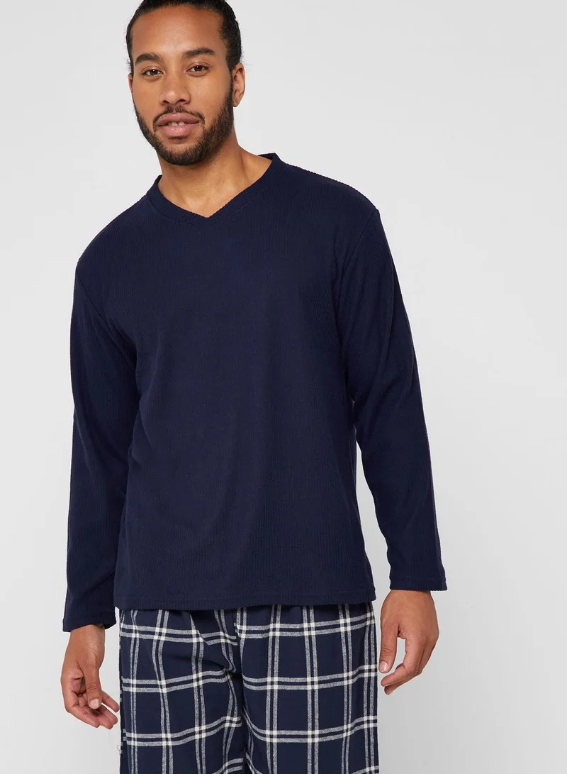 Lounge District Checked Pyjama Set