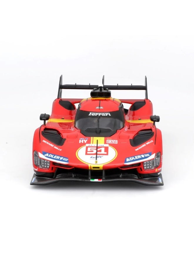 Bburago مجموعة سيارة سباق ببراغو 24 ساعة لومان 2023 فيراري 499P مصنوعة من المعدن (أحمر، 34 قطعة، 1:24) - Image 3