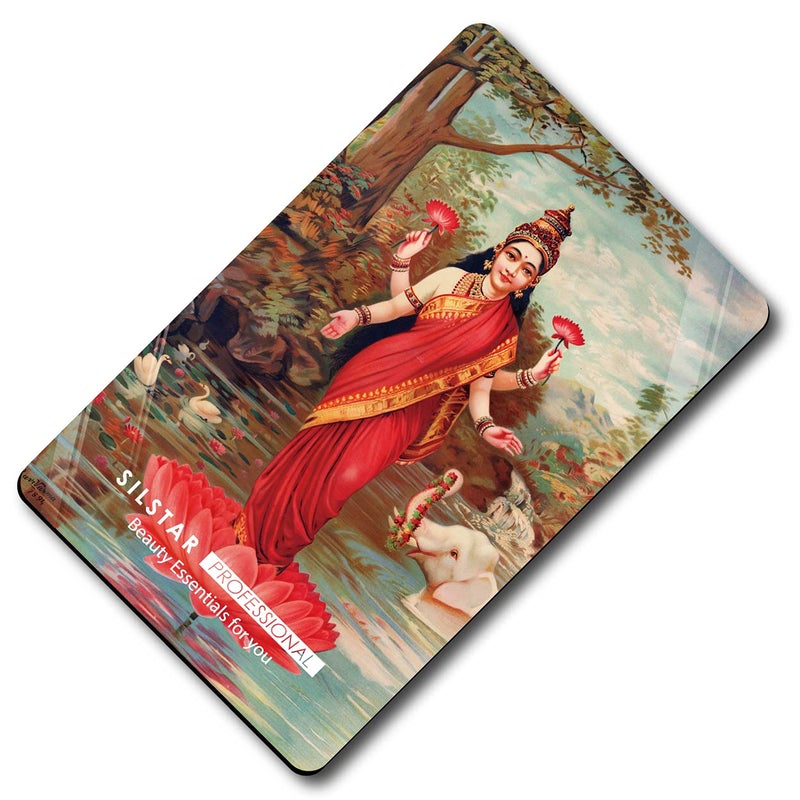 SILSTAR PROFESSIONAL SILSTAR PROFESSIONAL Compact Card Mirror Hindu deities Unbreakable Acrylic Makeup Mirror Vanity Mirror Small for Wallet Case Travel Purse Handheld Compact Pocket MirrorRaja Ravi VarmaLakshmi 146  - Image 2