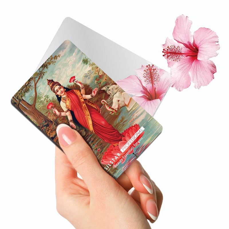 SILSTAR PROFESSIONAL SILSTAR PROFESSIONAL Compact Card Mirror Hindu deities Unbreakable Acrylic Makeup Mirror Vanity Mirror Small for Wallet Case Travel Purse Handheld Compact Pocket MirrorRaja Ravi VarmaLakshmi 146  - Image 1