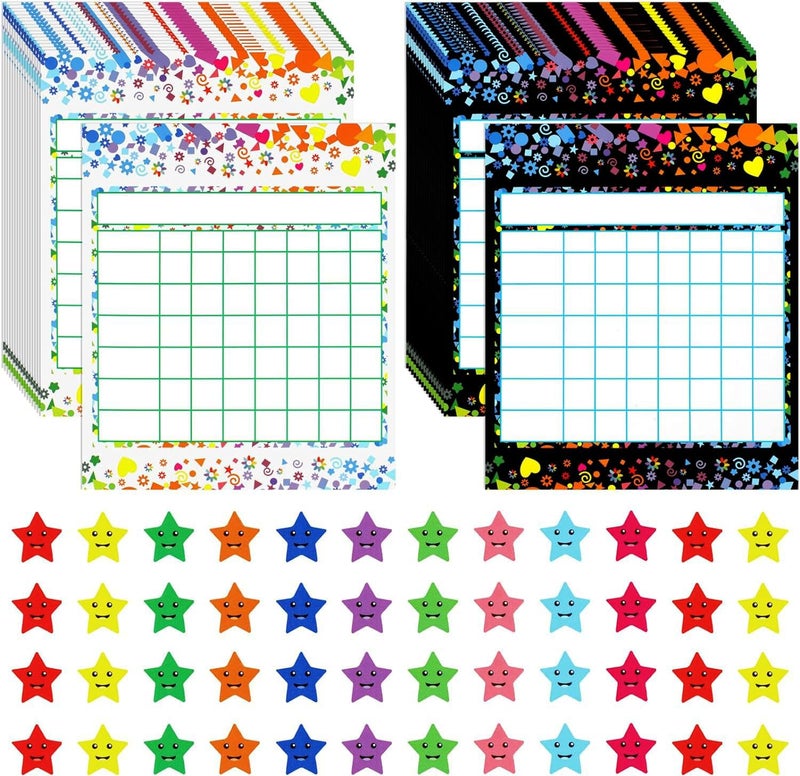 Utron 80 Pack Reward Chart for Kids, Incentive Chart Behavior Chart for Kids at Home, 2 Designs with 2160 Star Sticker, Kids Chore Chart, Sticker Chart for Kids Behavior - Image 1