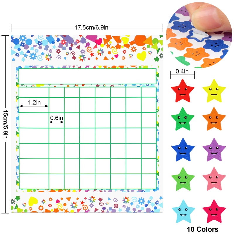 Utron 80 Pack Reward Chart for Kids, Incentive Chart Behavior Chart for Kids at Home, 2 Designs with 2160 Star Sticker, Kids Chore Chart, Sticker Chart for Kids Behavior - Image 2