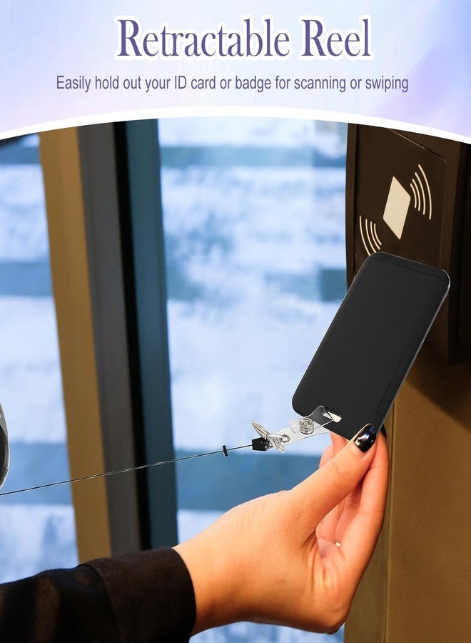 TecoKart® ID Card Pulley Holder for Office With Lanyard, Van Gogh Starry Night Landyard ID Card, Transparent Visiting Card Holder for Men, Retractable Office Staff Employees Work Id Pulley Card Holder - Image 4