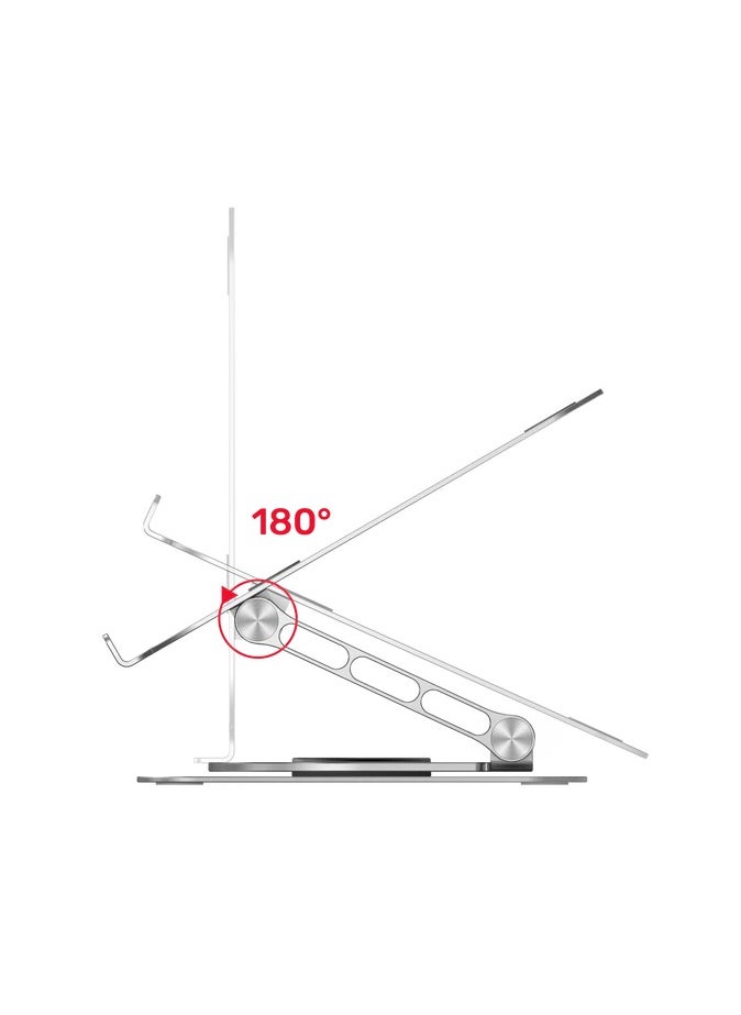 Laptop Stand with 360° Rotating Base, Adjustable, Aluminum alloy and supports up to 4.4kg