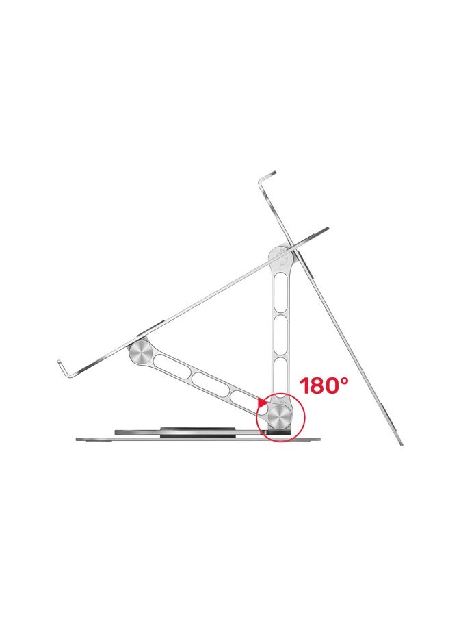 Laptop Stand with 360° Rotating Base, Adjustable, Aluminum alloy and supports up to 4.4kg