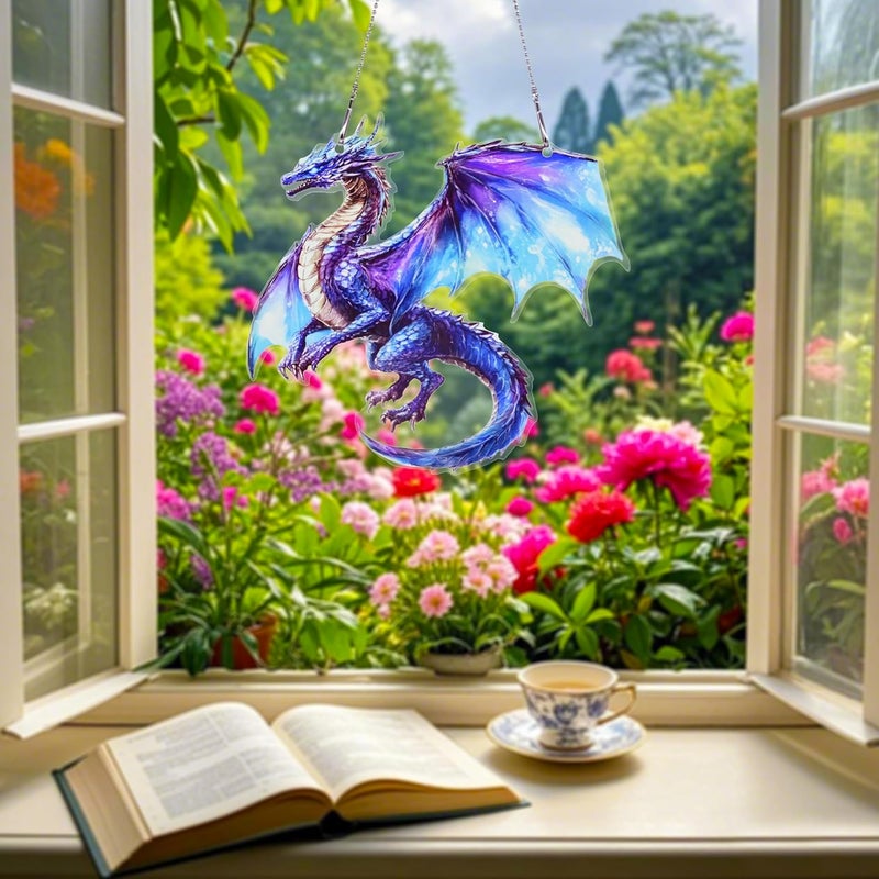 thmnj Dragon Ornaments Colorful Window Hanging Decorations Home Wall Decor for Bedroom Patio Indoor Outdoor - Image 5