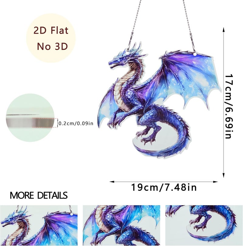 thmnj Dragon Ornaments Colorful Window Hanging Decorations Home Wall Decor for Bedroom Patio Indoor Outdoor - Image 2