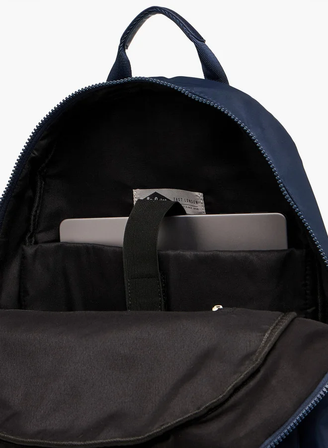Lee Cooper NAVY Printed Backpack with Adjustable Shoulder Straps and Zip Closure - 13x30x41 cm for Women | Best Price UAE