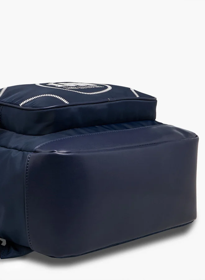 Lee Cooper NAVY Printed Backpack with Adjustable Shoulder Straps and Zip Closure - 13x30x41 cm for Women | Best Price UAE