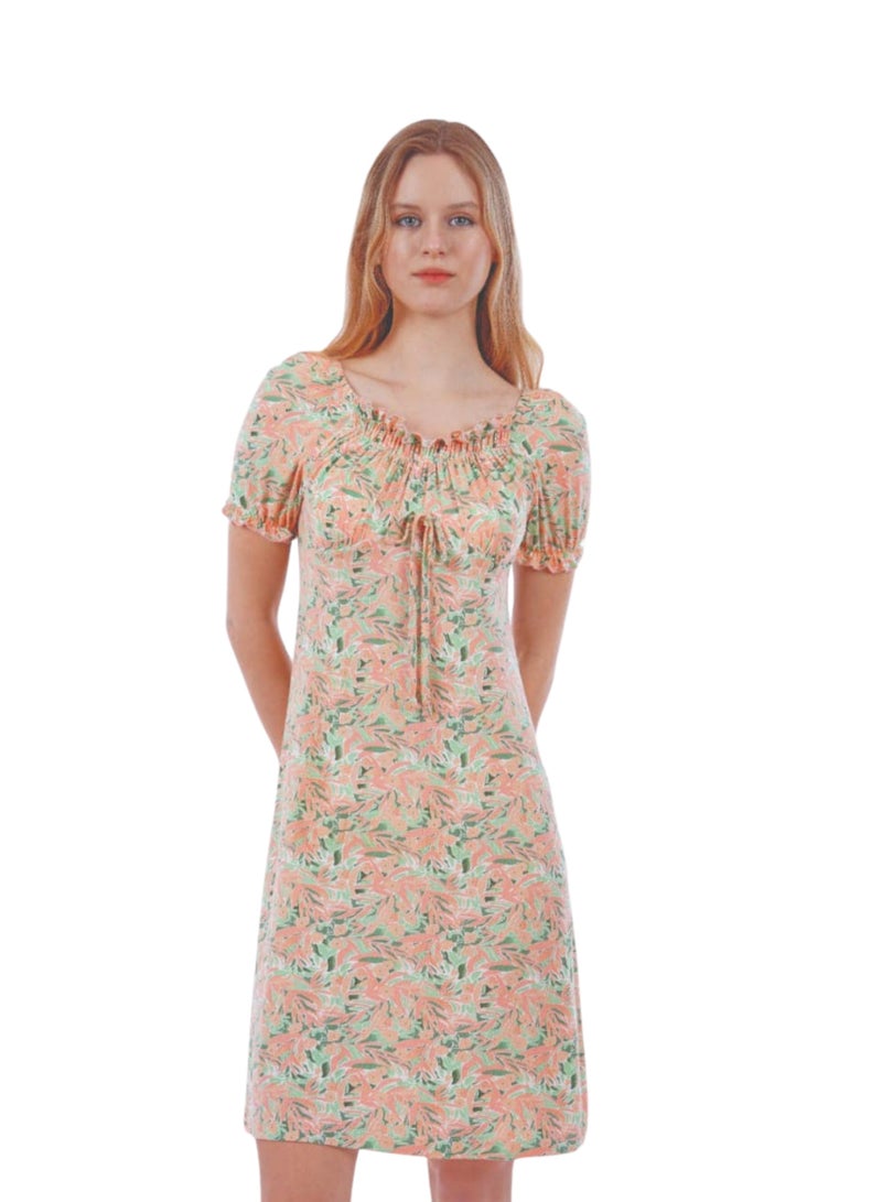 Flowery Nightgown Summer Loose Sleep Dress 