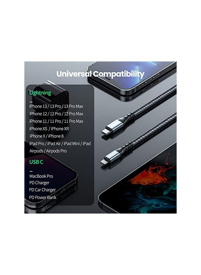 Fasgear Usb C To Lightning Cable 1 Pack 6Ft Mfi Certified Type C To Lightning Pd Fast Charger Lead Compatible For Iphone 13 Pro Max 12 Pro Se 11 X Xs Xr 8 Ipad Pro 1.8M Black  - Image 4