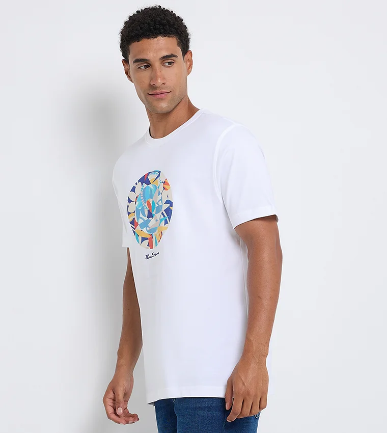 بين شيرمان Ben Sherman Men's Crew Neck Short Sleeve Printed T-Shirt