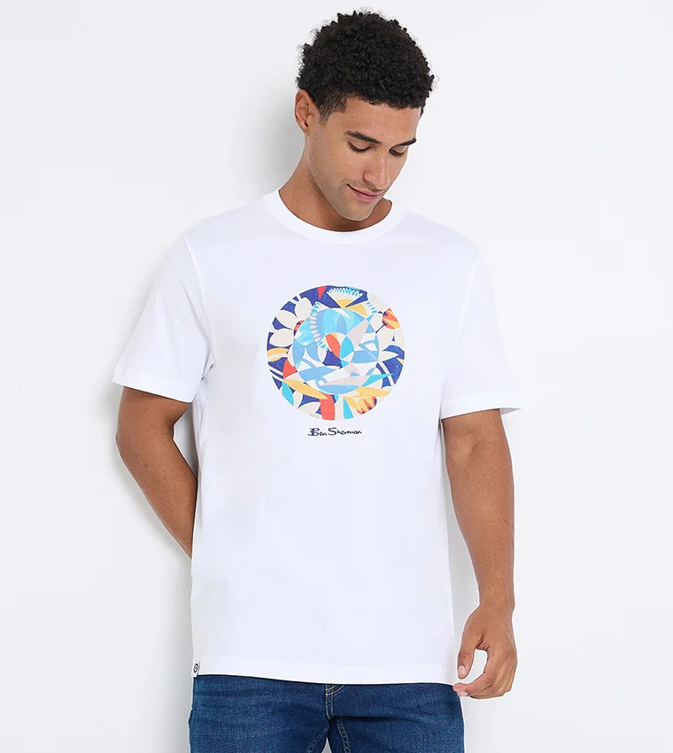بين شيرمان Ben Sherman Men's Crew Neck Short Sleeve Printed T-Shirt