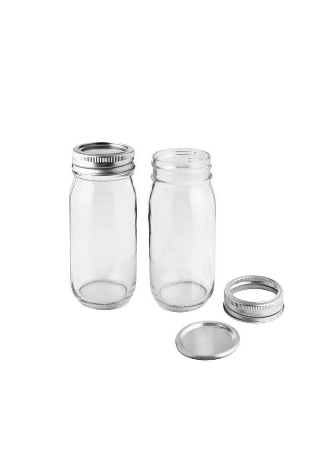 FastRack Regular Mouth Glass Mason Jars with Metal Airtight Lids | 16 oz - Pack of 2 | Large Glass Jars for Food Storage with Lids | Ideal for Canning, Fermentation, Pickling, Kombucha Brewing - Image 1