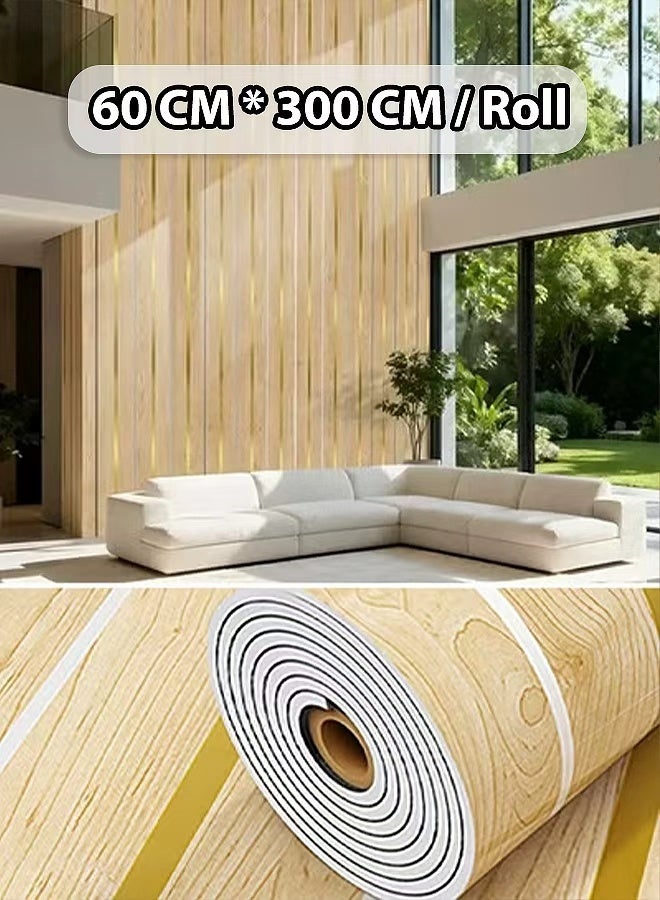 NOAEOU Peel and Stick 3D Wall Panels 60×300cm Luxury Light Luxury Waterproof PVC Self-Adhesive Wallpaper for TV Wall Living Room Bedroom Office Home Decor(J026) - Image 1