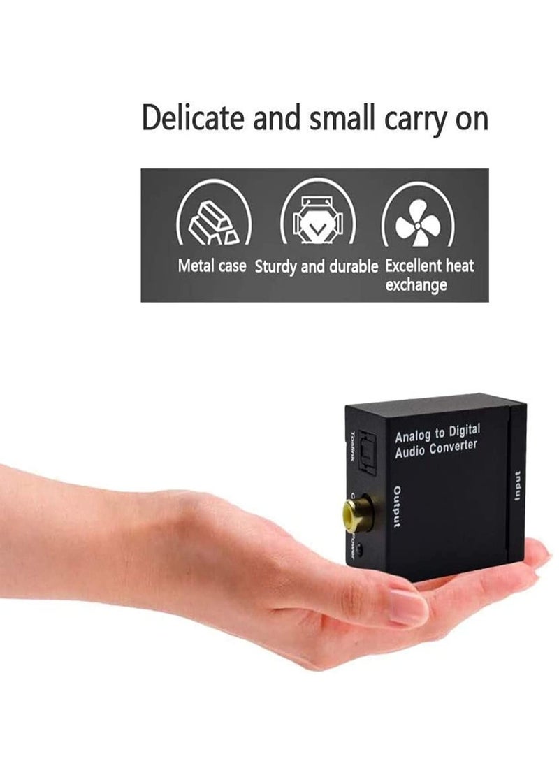 Generic - Black Analog to Digital Optical Toslink Audio RCA Converter Adapter - Image 1