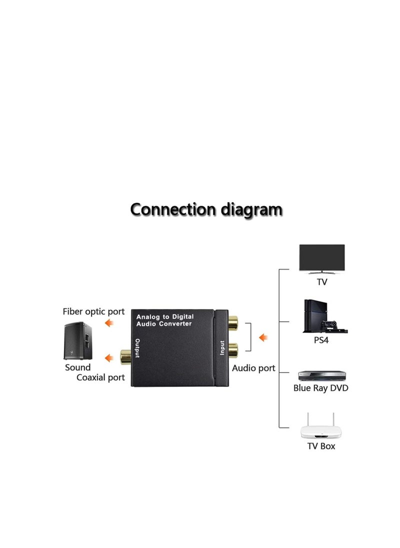 Generic - Black Analog to Digital Optical Toslink Audio RCA Converter Adapter - Image 1
