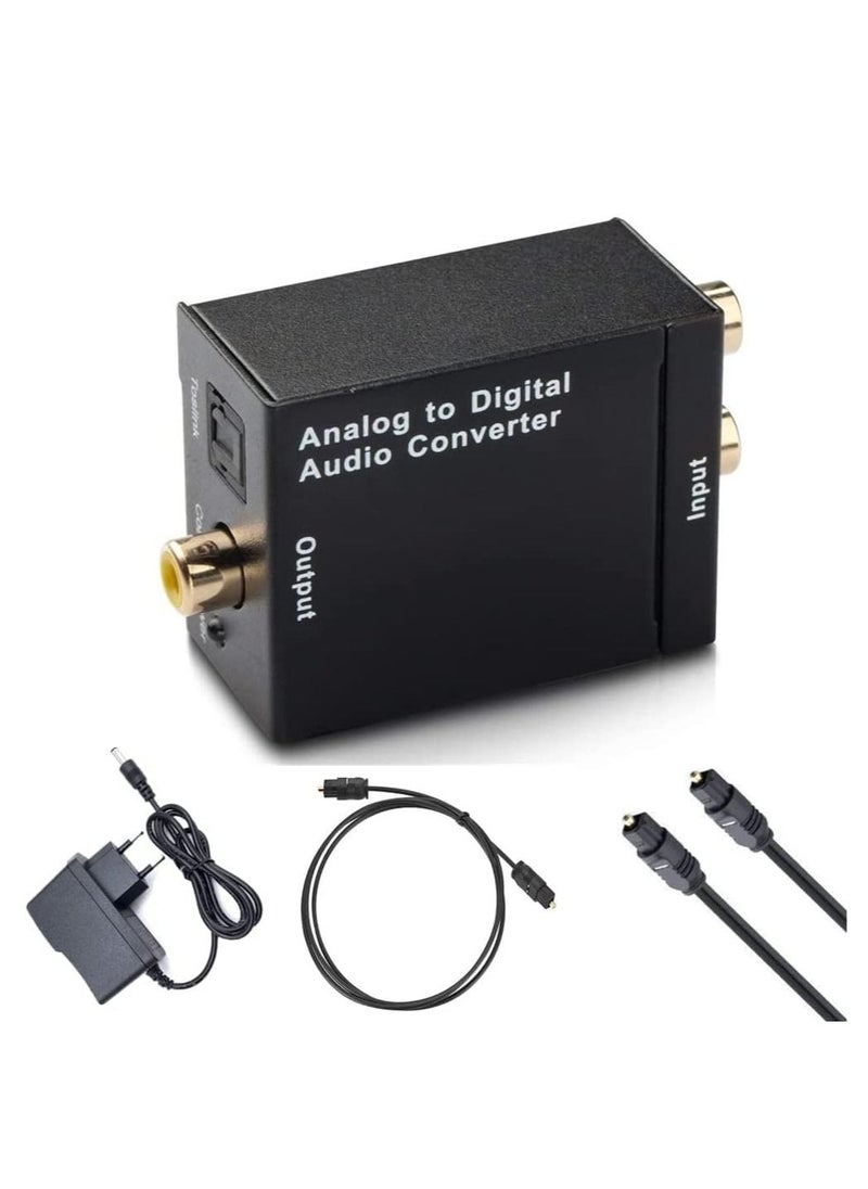 Generic - Black Analog to Digital Optical Toslink Audio RCA Converter Adapter - Image 1