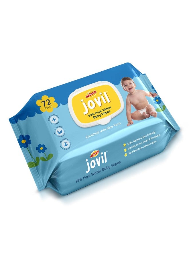 Selzer Jovil Soft Cleansing Baby Wipes with Lid | 72 Wipes x Pack of 1 | Extra Thick & Moist Wet Wipes for Baby's | Prevents Rashes & Redness with Goodness of Aloe Vera, Vitamin E - Image 1