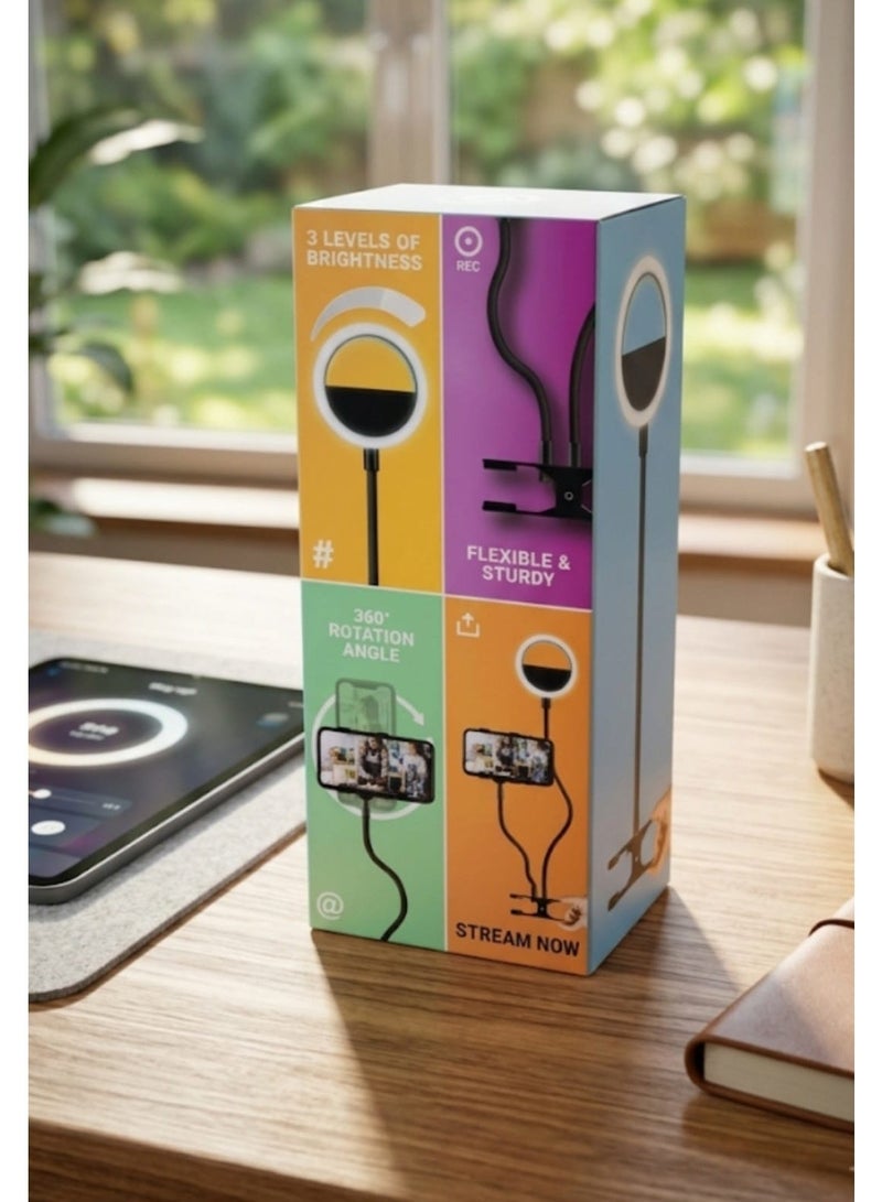 Selfie Ring Light and Phone Holder Black - Image 3
