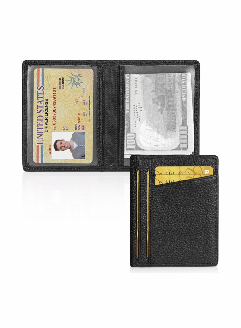 Y&D Men Wallet Slim Larger Capacity with 8 Slots RFID Blocking Minimalist Front Pocket Premium Leather Credit Card Holder ID Window Gift Box, Black  - Image 1