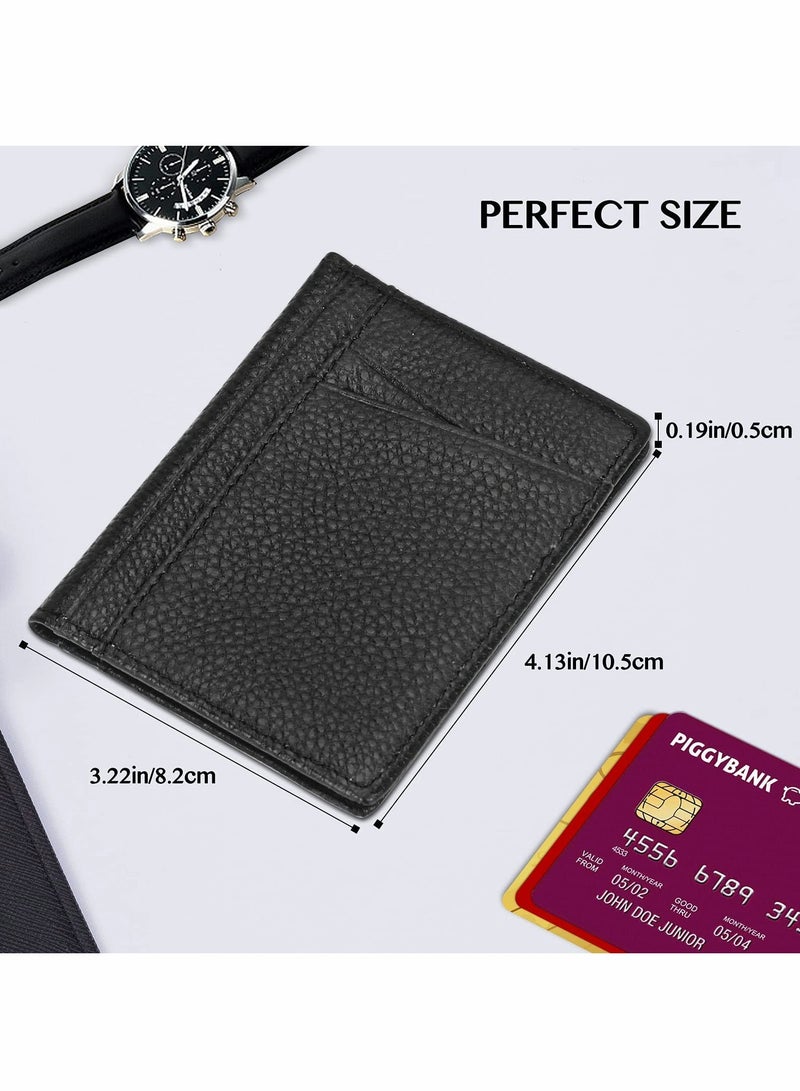 Y&D Men Wallet Slim Larger Capacity with 8 Slots RFID Blocking Minimalist Front Pocket Premium Leather Credit Card Holder ID Window Gift Box, Black  - Image 5